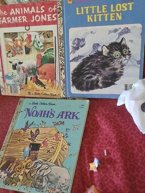 Noah's Ark ,Little Lost KITTEN,and The Animals of Farmer JoneLittle Golden Books